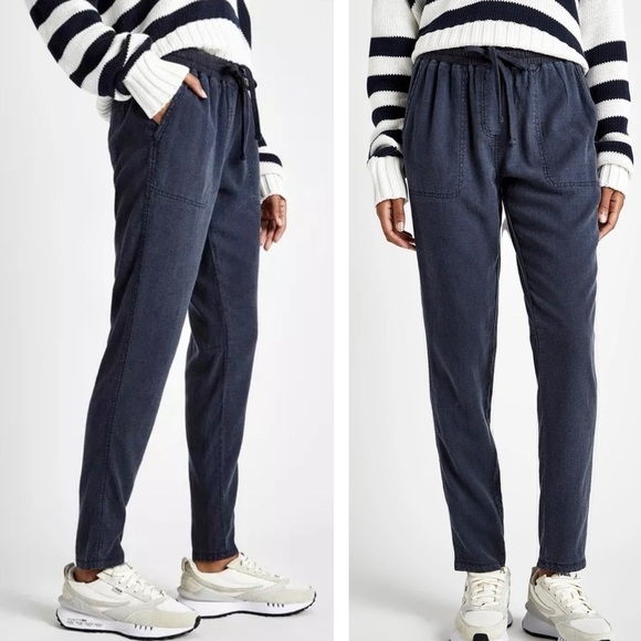 Splendid Perla Linen Blend Pull on Tapered Leg With Pockets Lounger Pant Small - Picture 1 of 6